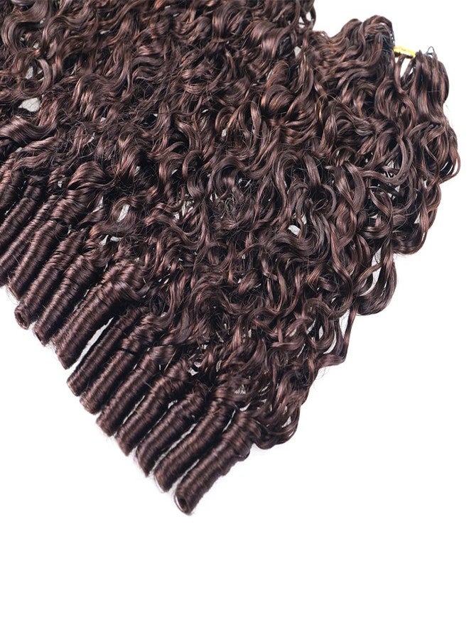JYZ Burmese Curly Crochet Human Hair Pre-Separated Invisble Micro Loop Human Crochet Hair Extensions Seamless and Knotless Feather Crochet Human Hair 20" 4# Medium Brown 100 Strands(2 Pack 120g) - Image 3